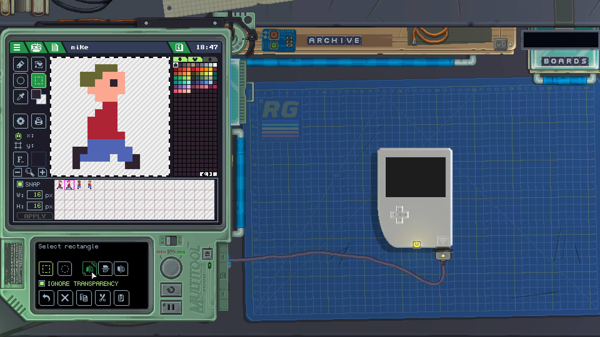 drawing sprites for mike
